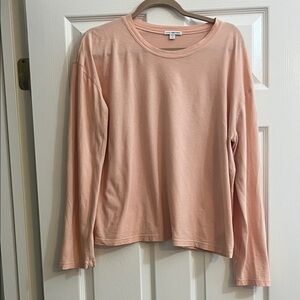 James Perse Blush Peach Long Sleeve Tee